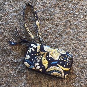 Vera Bradley Blue and Yellow Clutch Wristlet